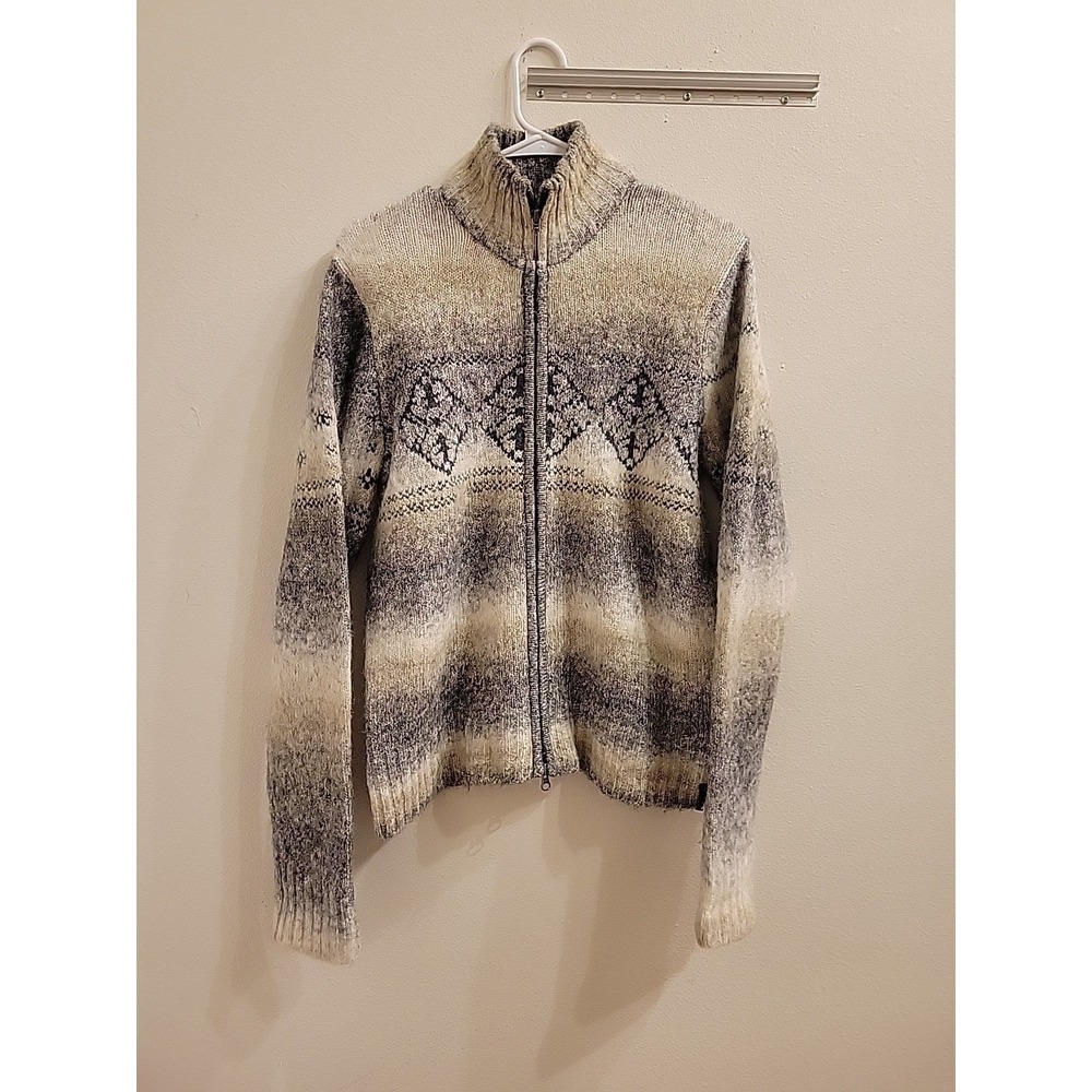 Columbia Sportswear Womens L Cardigan Rainbow Full Zip Wool Blend Warm Cozy